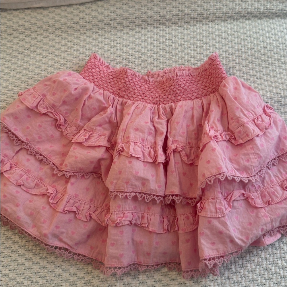 LoveShackFancy/American Girl Pink Layered Mini Skirt